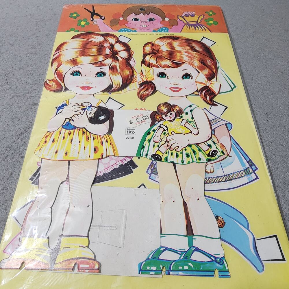 Lito Paris Paper Dolls 22-501 Holding Baby Dolls Vintage 1970-1980s Foreign